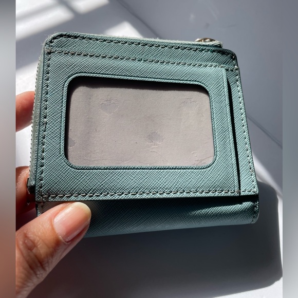 Kate Spade Cameron Small L-zip Bifold Wallet Blue Dawn Leather - Picture 6 of 16